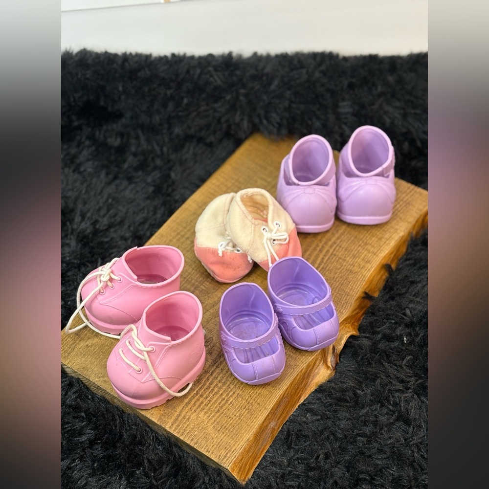 Cabbage Patch Kids Shoe Lot Pink Purple Hard & Soft Doll Shoes with Wear - Picture 2 of 10